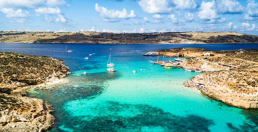 Blaue Lagune auf Comino in Malta