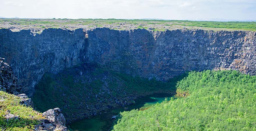 Ásbyrgi-Canyon im Norden Islands