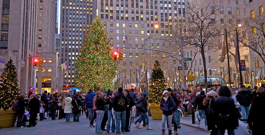 Weihnachtsbaum am Rockefeller Center in New York City
