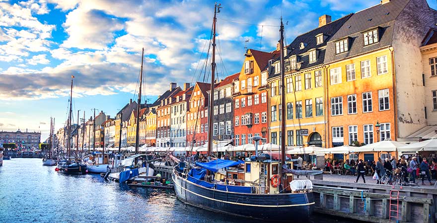 Bunte Häuser in Kopenhagen Nyhavn