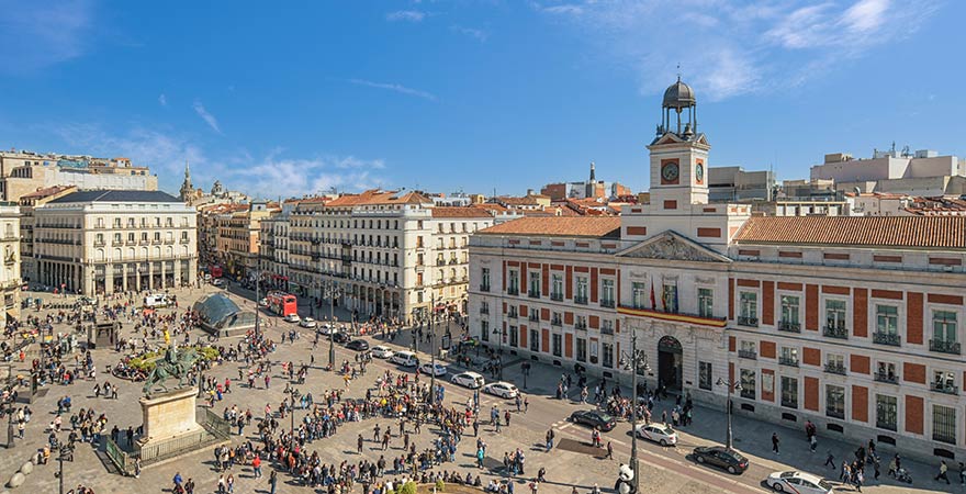 Der Platz Puerta del Sol in Spaniens Hauptstadt Madrid