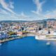Luftaufnahme vom Hafen über Norwegens Hauptstadt Oslo