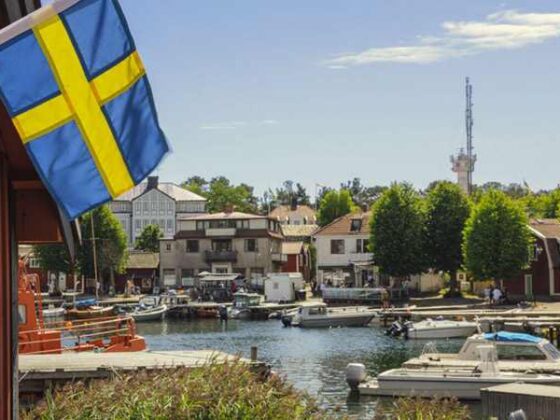 Hafen in Stockholm, Schweden